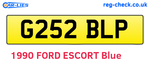 G252BLP are the vehicle registration plates.