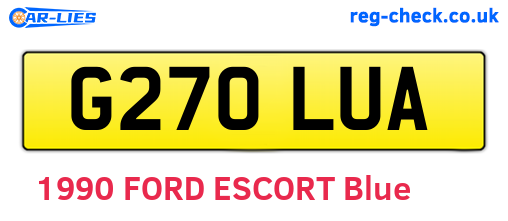 G270LUA are the vehicle registration plates.