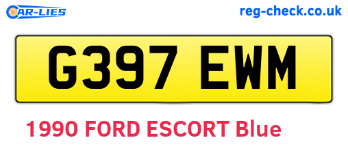 G397EWM are the vehicle registration plates.