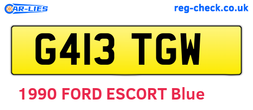 G413TGW are the vehicle registration plates.
