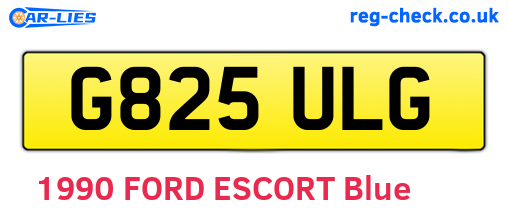 G825ULG are the vehicle registration plates.