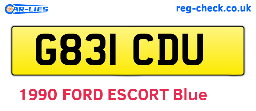 G831CDU are the vehicle registration plates.