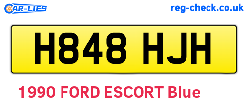 H848HJH are the vehicle registration plates.