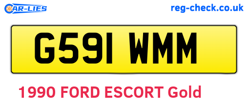 G591WMM are the vehicle registration plates.