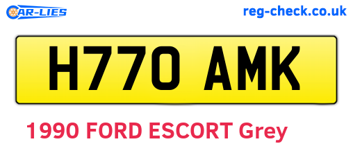 H770AMK are the vehicle registration plates.