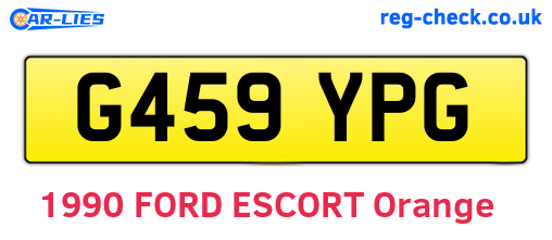 G459YPG are the vehicle registration plates.