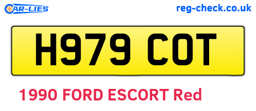 H979COT are the vehicle registration plates.