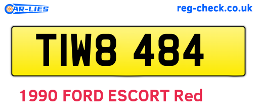 TIW8484 are the vehicle registration plates.