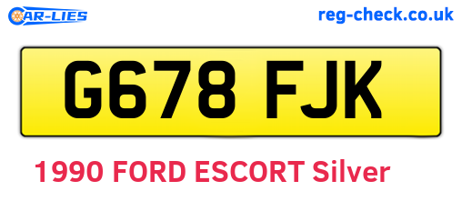 G678FJK are the vehicle registration plates.