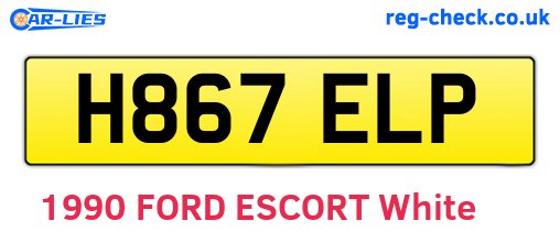 H867ELP are the vehicle registration plates.