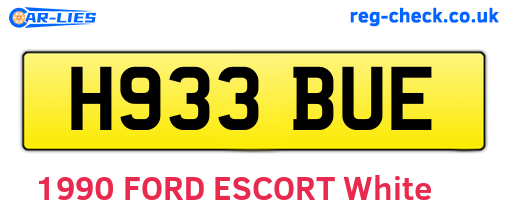 H933BUE are the vehicle registration plates.