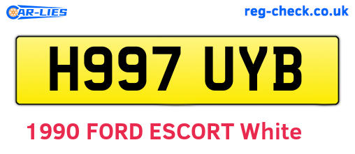 H997UYB are the vehicle registration plates.