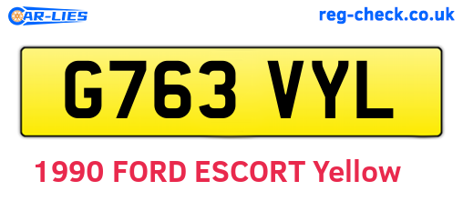 G763VYL are the vehicle registration plates.