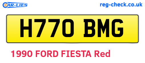 H770BMG are the vehicle registration plates.