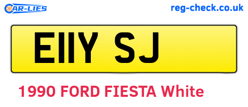 E11YSJ are the vehicle registration plates.