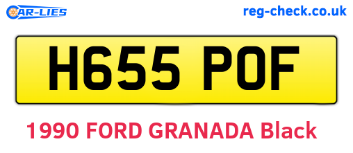 H655POF are the vehicle registration plates.