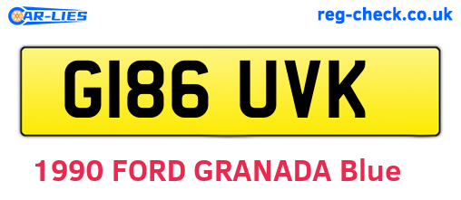 G186UVK are the vehicle registration plates.