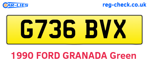 G736BVX are the vehicle registration plates.