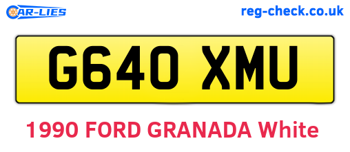 G640XMU are the vehicle registration plates.