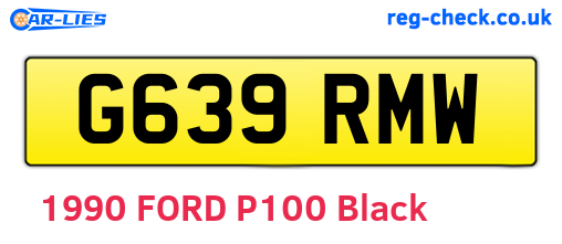 G639RMW are the vehicle registration plates.