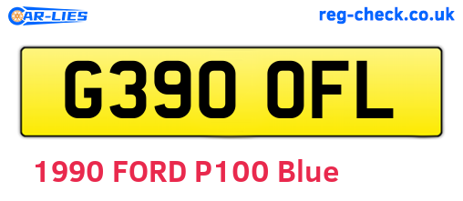 G390OFL are the vehicle registration plates.
