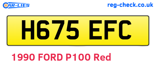 H675EFC are the vehicle registration plates.