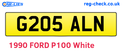 G205ALN are the vehicle registration plates.