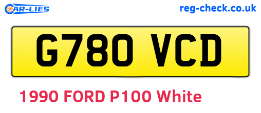 G780VCD are the vehicle registration plates.