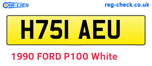H751AEU are the vehicle registration plates.