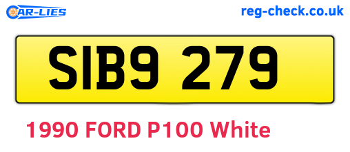 SIB9279 are the vehicle registration plates.