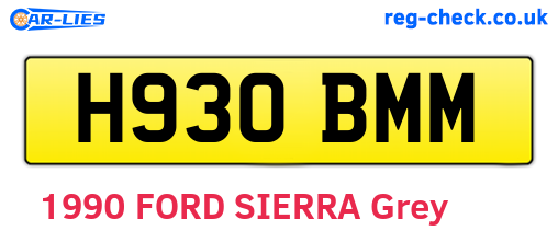 H930BMM are the vehicle registration plates.