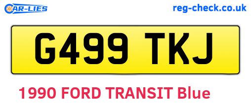G499TKJ are the vehicle registration plates.