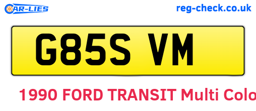 G85SVM are the vehicle registration plates.