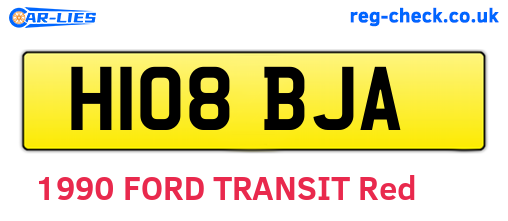 H108BJA are the vehicle registration plates.