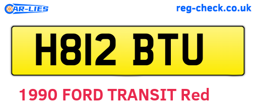 H812BTU are the vehicle registration plates.