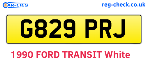 G829PRJ are the vehicle registration plates.