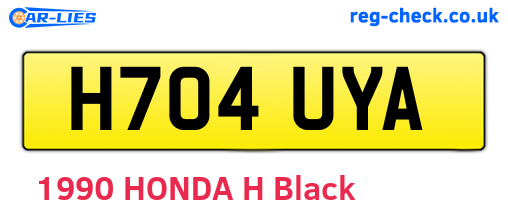 H704UYA are the vehicle registration plates.