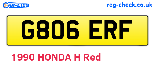G806ERF are the vehicle registration plates.