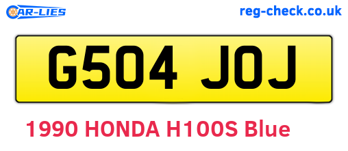 G504JOJ are the vehicle registration plates.
