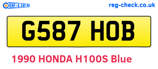 G587HOB are the vehicle registration plates.