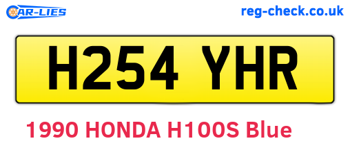 H254YHR are the vehicle registration plates.