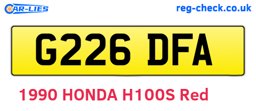 G226DFA are the vehicle registration plates.