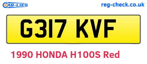 G317KVF are the vehicle registration plates.