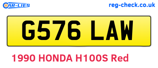 G576LAW are the vehicle registration plates.