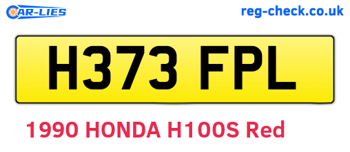 H373FPL are the vehicle registration plates.