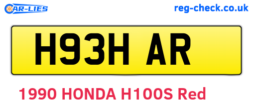 H93HAR are the vehicle registration plates.