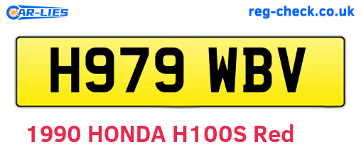 H979WBV are the vehicle registration plates.