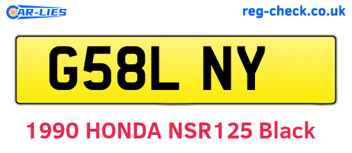G58LNY are the vehicle registration plates.