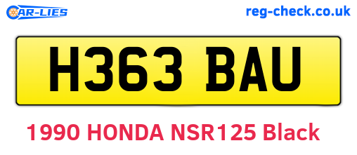 H363BAU are the vehicle registration plates.