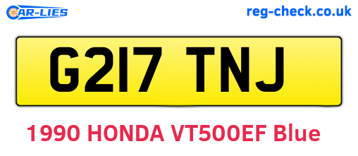 G217TNJ are the vehicle registration plates.